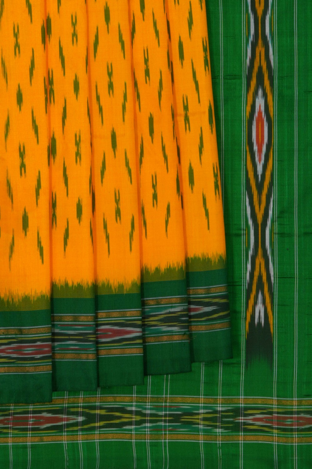 Image of Pochampally-Silk Yellow Saree